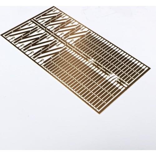 1Set Civil Ship Model Railing Height 29mm Brass Etched Three Rail Micro Marine Armrest Handrail Hanisters for Smith 960 RC Boat