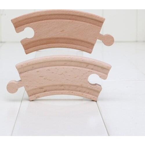 100pcs/lot 10cm Short curve train track Wooden Train slot Railway Kids Toy DIY building blocks