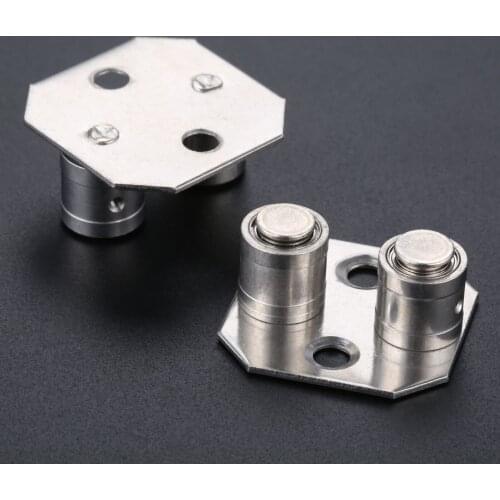 2Pcs Sliding Door Guide Locator Stainless Steel Sliding Door Twin-shaft Retainer Hanging Pulley Rail Guide Locator Stopper
