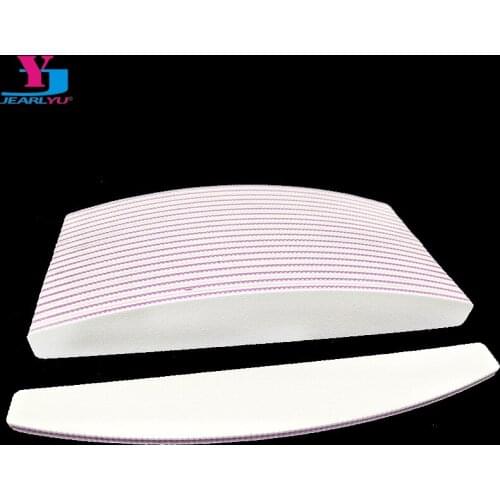 25pcs/lot 100 180 Grits Nail File Buffer Block White Crescent Moon Sandpaper High Quality Accessoires Set Pedicure Unha Manicure