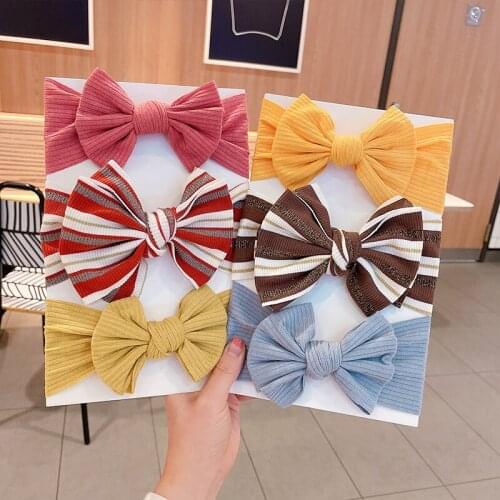 3Pcs/Set Soft Stripe Baby Headband Cute Bow Elastic Newborn Baby Hairband Soft Infant Baby Hair Accessories Headwear