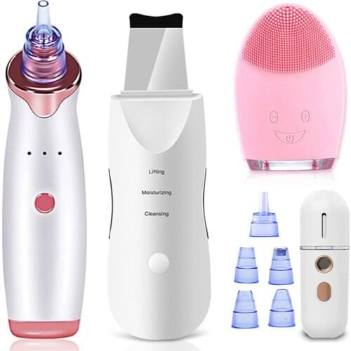 4PCS Electric Blackhead Remover Acne Needle Blackhead Extractor Face Pore Vacuum Pimple Skin Tag Nose Cleansing Tools Skin Care