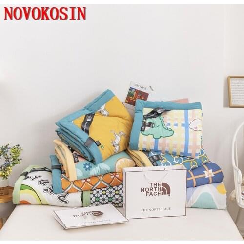 9 Color Machine Washed Summer Quilt Printed Double Cover Blanket Plus Size 200*230cm Air Conditioner Thin Summer Faux Silk Quilt
