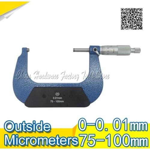 Free Shipping XIBEI 75-100mm Good Quality High Accuracy Yellow Outside Micrometer 75-100