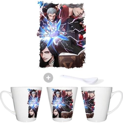 MERCHANDMANIA Cup CONICA hero Demon Hunter spoon picnic tea personalized washable dishwasher ceramic gift