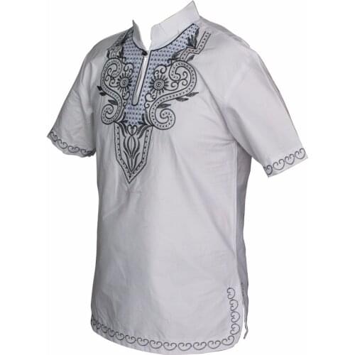 Dashiki New Mens Pharaoh Scepter Embroidery Short Sleeve Best Traditional African Vintage Top ropa hombre рубашка мужская