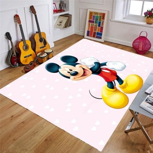 Disney Minnie Mickey Kids Play Mat 80x160cm Children Non-slip Carpet Baby Crawling Carpet Rug Living Room Decoration Gift