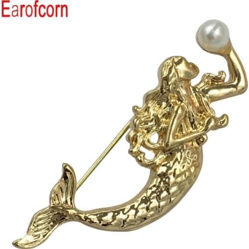 Earofcorn Exquisite Mermaid Brooches Women Korea Style Coat Dress Corsage Accessories Gift