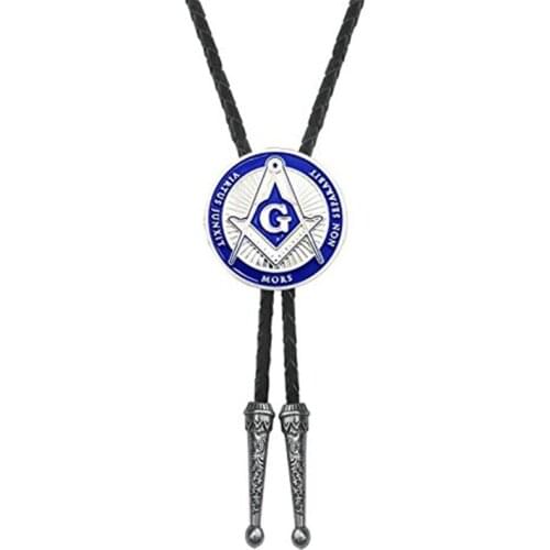Europe and America Freemason Fashion Leather Cord Necklace bolo tie
