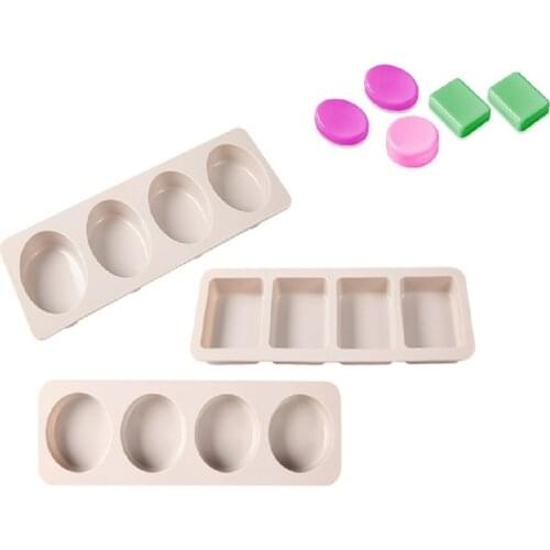 4 cavity Round Rectangle Ellipse Silicone Cake Mold Kitchen Bakeware DIY Desserts Baking Mousse Moulds Pan Tools soap mold