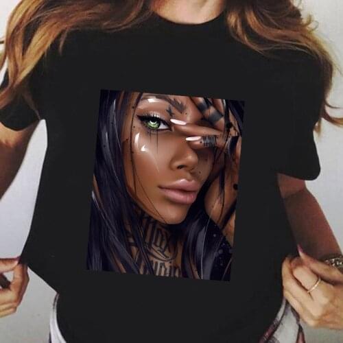 2020 Black Girl Short Sleeve Harajuku Tshirt Womens T-shirts Black Girl Magic Gothic Steetwear,Drop Ship