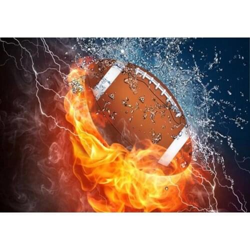 JMINE Div 5D American Football Fire Ice Full Diamond Painting cross stitch kits art Sports 3D paint by diamonds