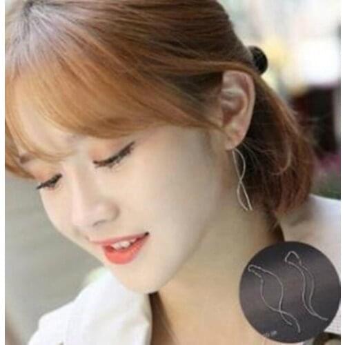 Korean version of the New Bohemia Fashion Jewelry Simple S-shaped hook earrings tassel earrings symmetrical elegant women
