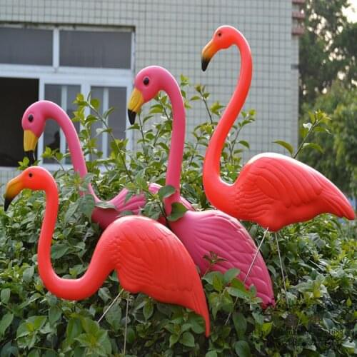 Red/Rose Plastic Flamingos Garden Accessories Crafts Landscape Home Decor Yard And Lawn Ornament Wedding Jardin Decoration