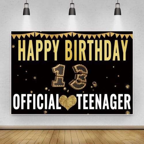 Laeacco Golden Dots Sweet Happy 13th 18 Birthday Photography Backdrop Official Teenager Portrait Photo Background Photo Studio