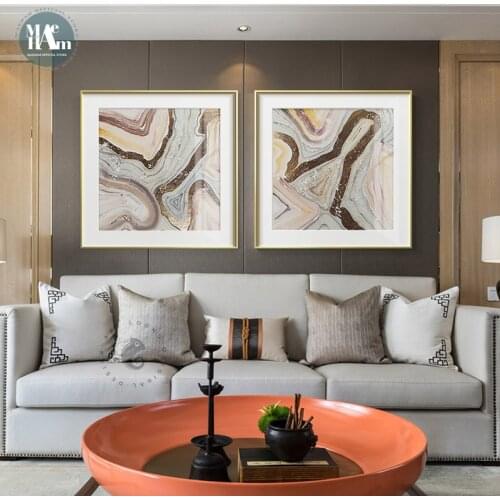 Maeham Modern Abstract Marble texture Golden Mountain Canvas Painting Wall Art Nordic Print Scandinavian Decoration Picture