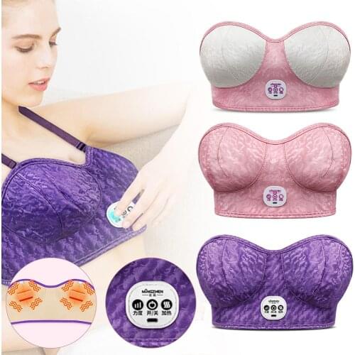 Electric Chest Massager Bra Wire-Free Rechargeable Breast Enhancer Bra