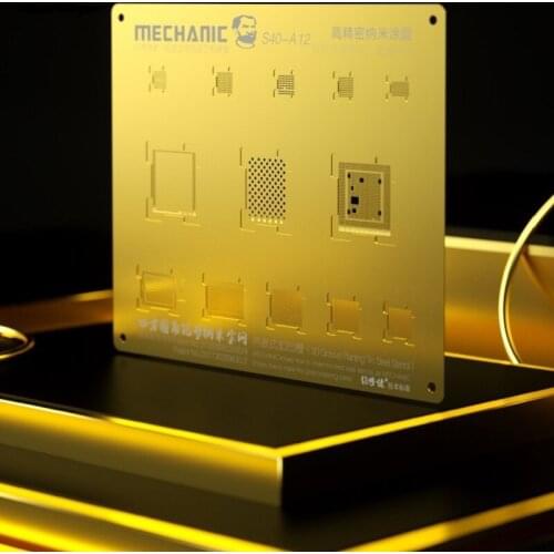 Mechanic S40 A8 A9 A10 A11 A12 Gold 3D Groove Planting Tin Mesh BGA Reballing Stencil CPU Steel Net IC Chip Template For iPhone