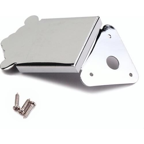 Metal Triangle Mandolin Tailpiece with Screws Mandolin Parts for Guitar Mandolin (Silver)