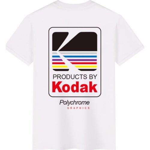 100% Cotton Brand T-Shirts 2019 Summer Mens Tshirt Short Sleeve O-neck KODAK Printed Loose Slim T Shirt Men Women Tops Tee