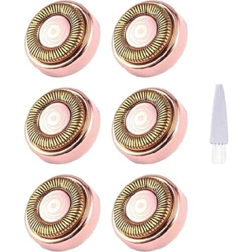 2021 New Head for womens painless facial hair remover6 replacement heads 2 brushes blade