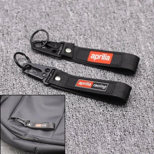 NEW Motorcycle Embroidery Strap Key Ring Keyring for Aprilia Racing RSV Tuono Motocross Key Chain Keychain BLACK