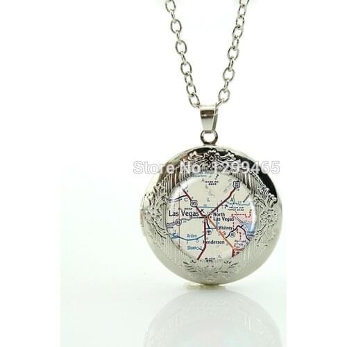 Wholesale Charms Jewelry vintage Las Vegas map jewelry souvenirs gift jewelry gift for men and women N 891