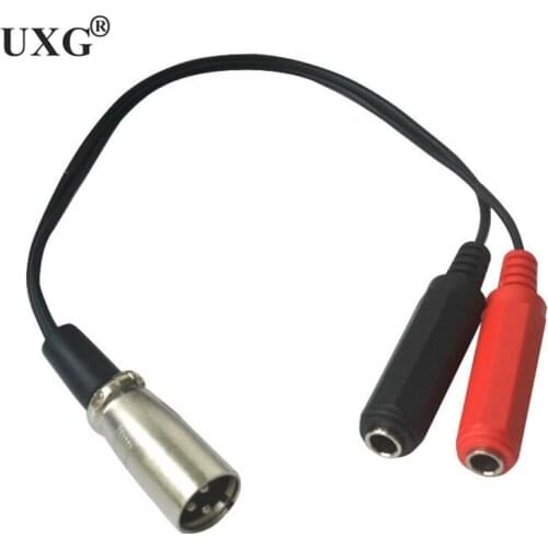 XLR to double 6.35mm 3-Pin XLR Male to Dual 1/4" 6.35mm Female Jack Plug TRS Audio Y Cable Cord 0.2m
