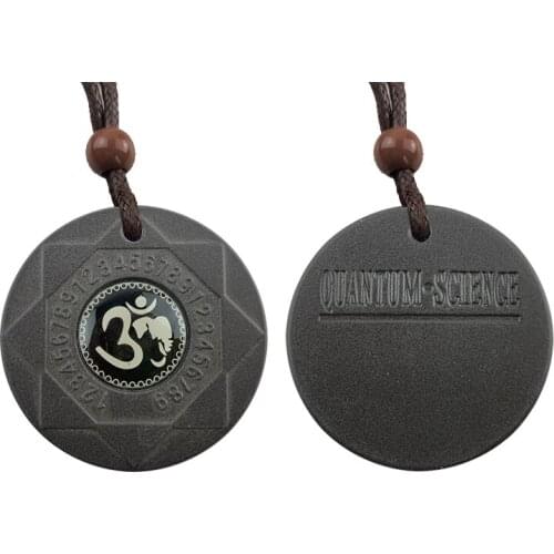 Spiritual Quantum Energy Pendant Health Care Lava Stone Necklace with Negative Ions Anti EMF Radiation Protection