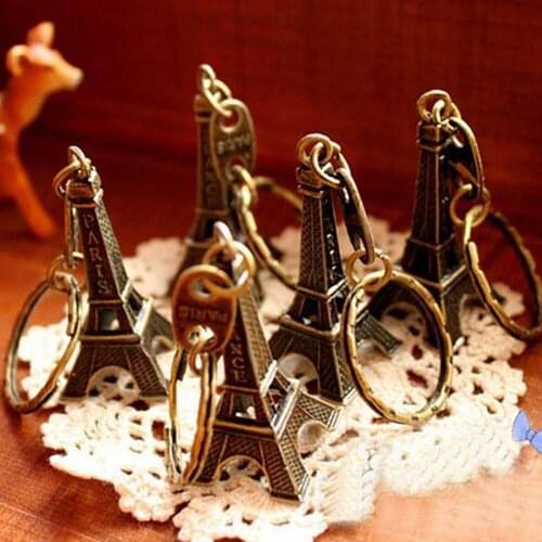Retro Mini Decoration Torre Eiffel Tower Keychain Paris Tour Eiffel Key Chain Key Holder Key Ring Women Bag Charm Pendant Gift