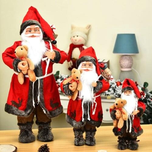 Christmas Decoration Santa Claus Doll Childen Gift Christmas Home Decor Creative Plush Santa Claus Toy Natal Ornaments 30/45cm