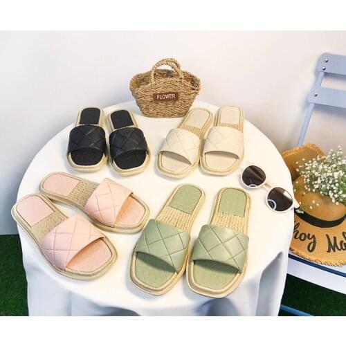 Summer Womens Shoes Fashion Solid Color Open Toe Flat Sandals Outdoor Casual Slippers Simple Ladies Shoes Plus Size 41