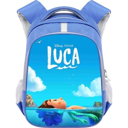Disney Luca Pixar Student Schoolbag Alberto Sea Monster Polyester Large-capacity Backpack Lightening Reflective Strip Backpack