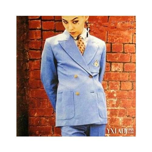 Blue men suits designs double breasted stage costumes for singers men sequin blazer dance clothes jacket style dress korean