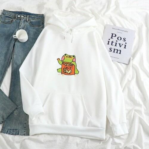 2021 Sweatshirts Vintage New Potato Chips Cute Little Frog Cow Print Long-sleeved Harajuku Plus Size Hoodies