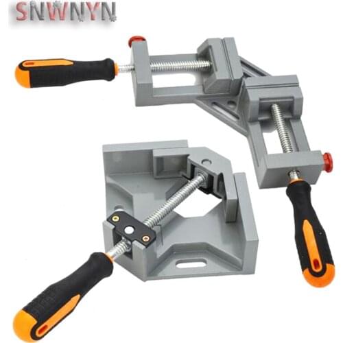 Aluminum Alloy Corner Clamp Woodworking 90 Degree Right Angle Clamp Clip Adjustable Single Double Handle Folder Hand Tool