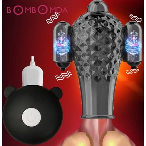 Glans Vibrator For Men Penis Enlargement 20 Speed Glans Massager Penis Endurance Delay Lasting Trainer Masturbate Cup Adult Toys