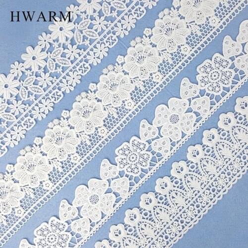 HWARM High Quality Milk Silk Lace Fabric Ribbon Diy New Wedding Water Soluble Sewing Trim Curtain Skirt Clothing Accessories