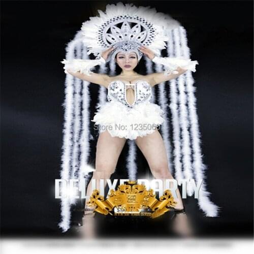 WYY Sexy women singer wears stage clothes catwalks show dresses bra skirt headdress bar party cosplay skirt disco dj clothes