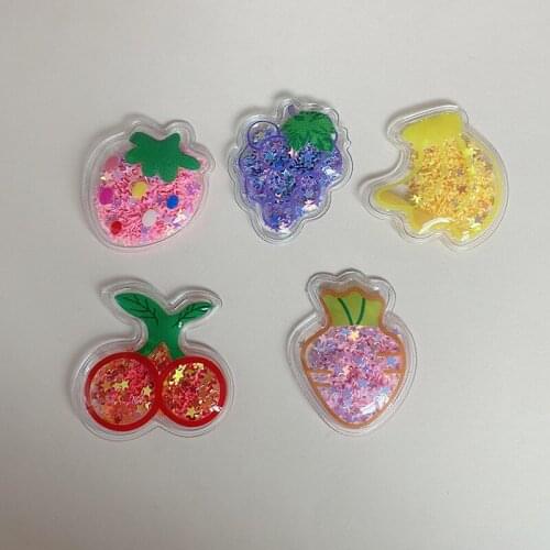 20pc PVC quicksand supplementary fruit printed children strawberry cherry banana for children hair clip accessories and sewing