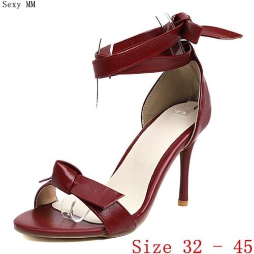 Women High Heel Sandals Ankle Strap Shoes Woman High Heels Gladiator Sandals Pumps Small Plus Size 32 33 - 40 41 42 43 44 45