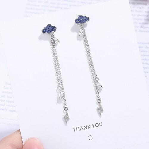 YSH new 100% 925 sterling silver original earring cloud lightning long tassel earring 2020 women DIY jewelry gifts free shipping