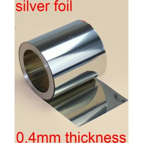 0.4mm thickness 99.9999% pure silver foil silver leaf beaten silver paper scientific research silber strip test silver sheet