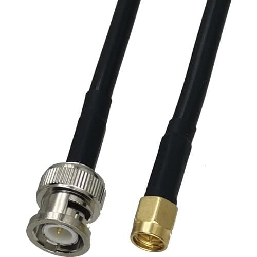 1pcs RG58 BNC Male Plug to SMA Male Plug RF Coaxial Connector Pigtail Jumper Cable New 6inch~5M