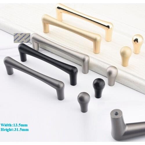 10Pcs Solid Zinc Alloy Furniture Cupboard Cabinet Door Pull Knob Nordic Shiny Gold Matte Black Grey