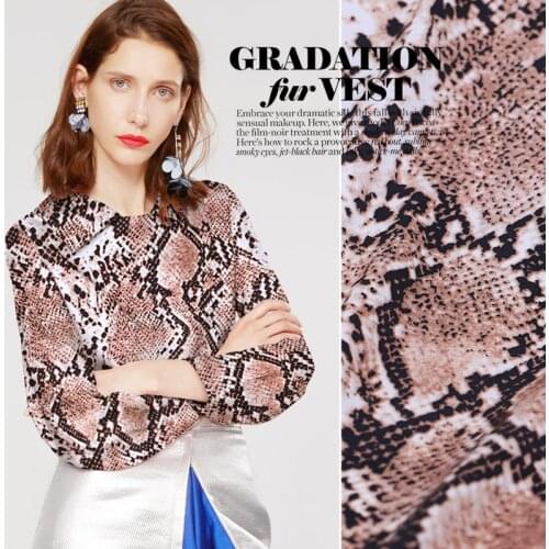 108cm wide snake printed silk fabric meter 19mm silk stretch satin fabric soft shirt dress snake fabric wholesale silk cloth