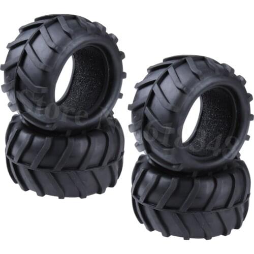 4Pcs/Lot RC Monster Truck Tire With Foam Inserts OD :82mm ID:52mm Width:46mm For RC 1/16 Scale Off Road Car Replacement Parts