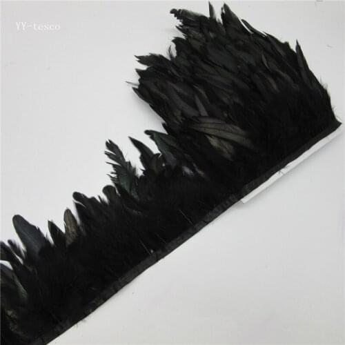5m/lot Rooster Feather Trims 13-18cm Rooster Tail Feathers Trims Strip for Wedding Party Clothing Rooster Feather Trim