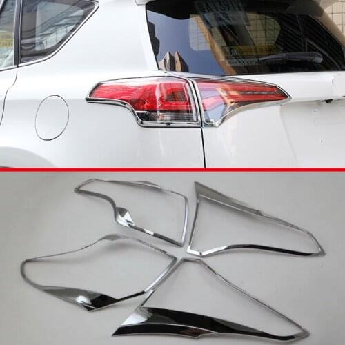ABS Chrome Tail light Cover Trim For TOYOTA RAV4 2016 2017