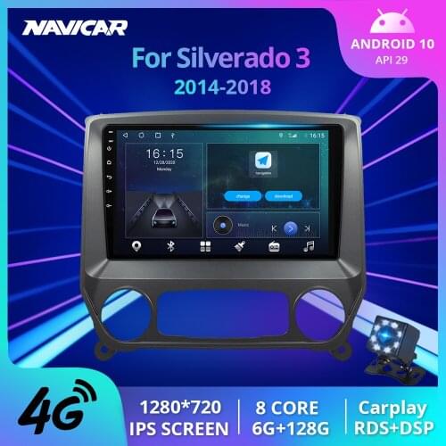 2Din Android10 Car Radio For Chevrolet Silverado 3 GMTK2 2014-2018 Car Stereo GPS Navigation Bluetooth Player Auto Radio Carplay